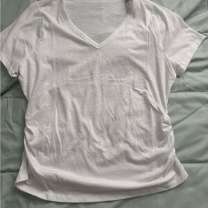 White V-Neck Women's Top